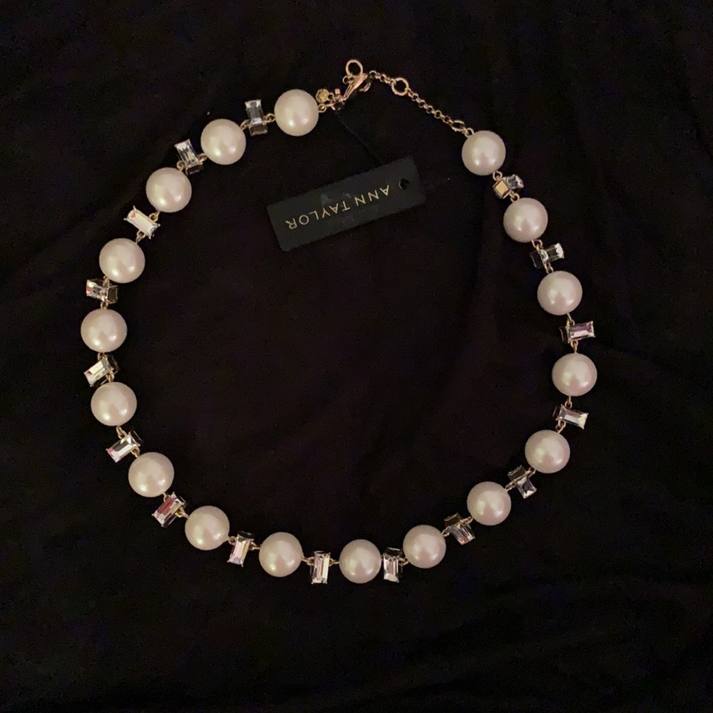Pearl & Rhinestone Statement Necklace